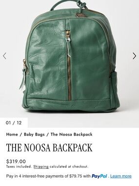 Wanderers- Green Leather Backpack, NWOT Absolutely Beautiful!!
